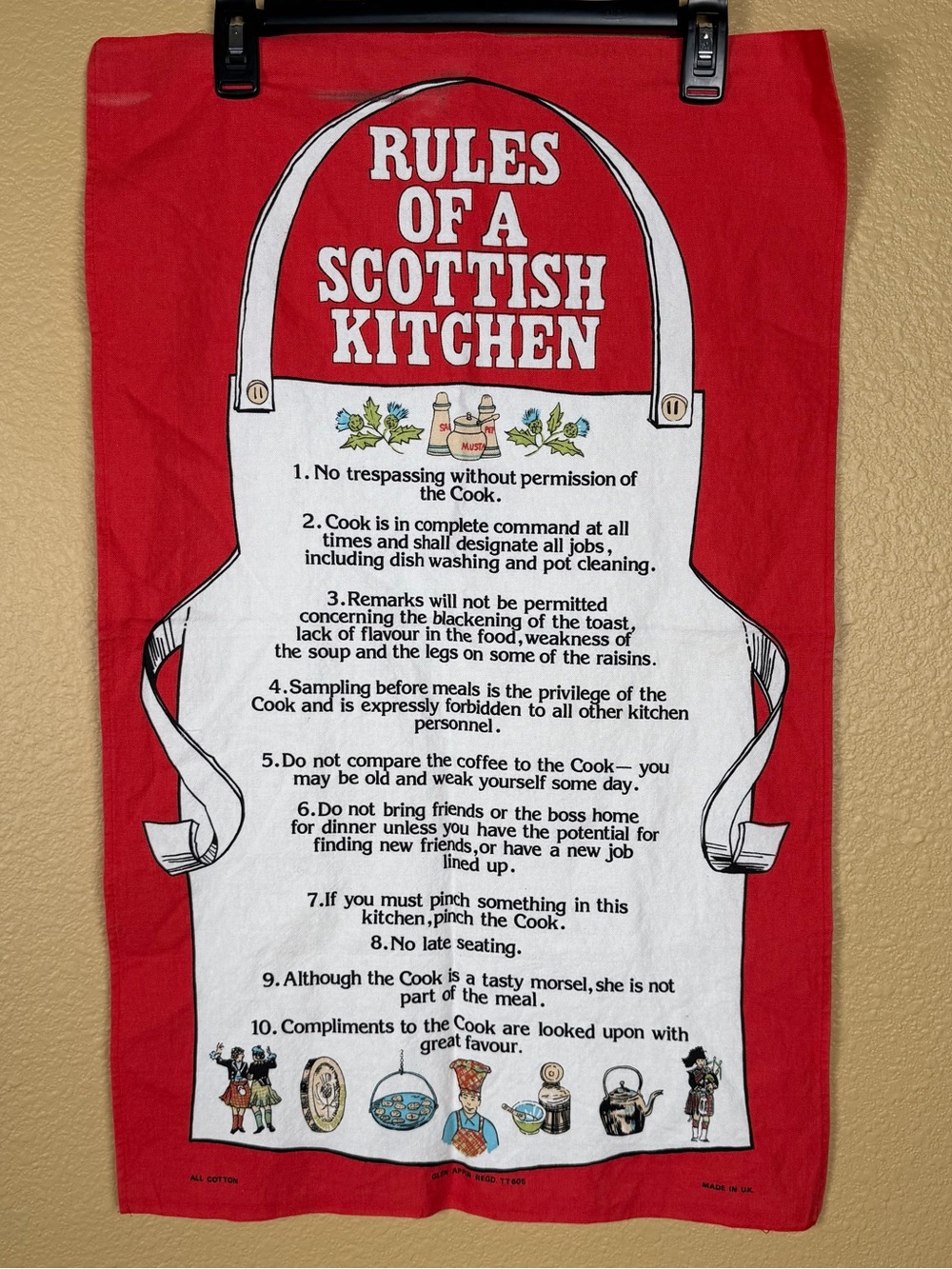 VTG Glen Appin Scotland Kitchen Towels Lot of 2 Scottish Tea Towels Cotton UK